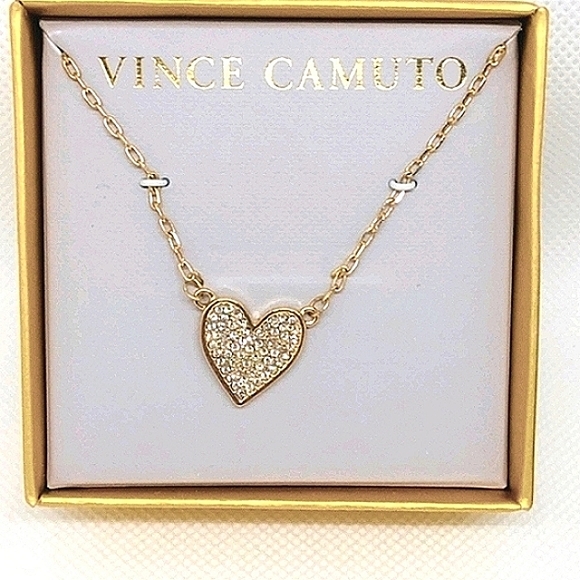 ❤️ Vince Camuto Gold-tone Pavé Heart Necklace NWT! - Picture 9 of 10